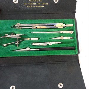 Vintage Lietz 1967 drafting drawing tool set 7 Germany art home schooling